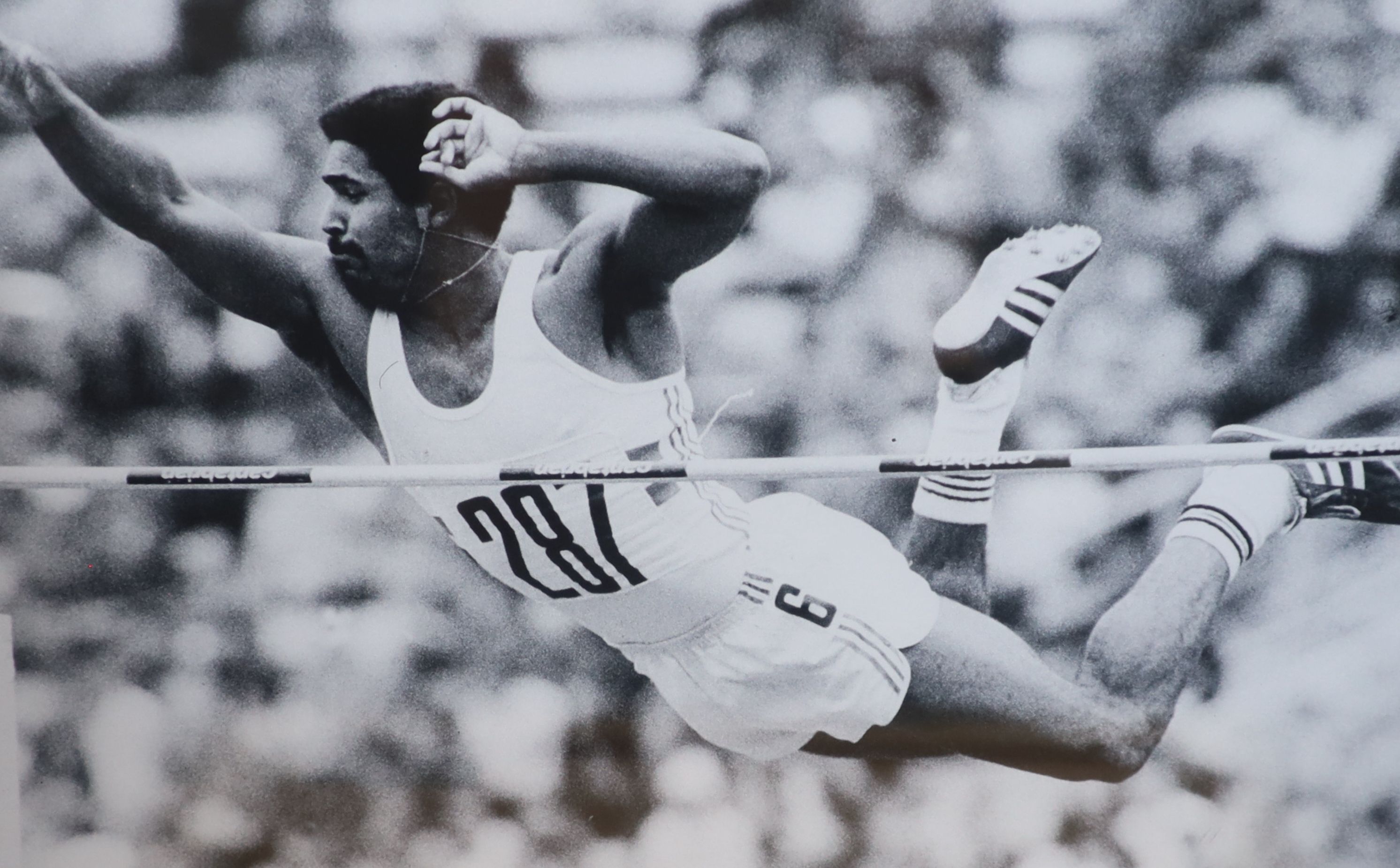 A group of ten assorted photographs of Olympic athletes, approximately 37 x 57cm